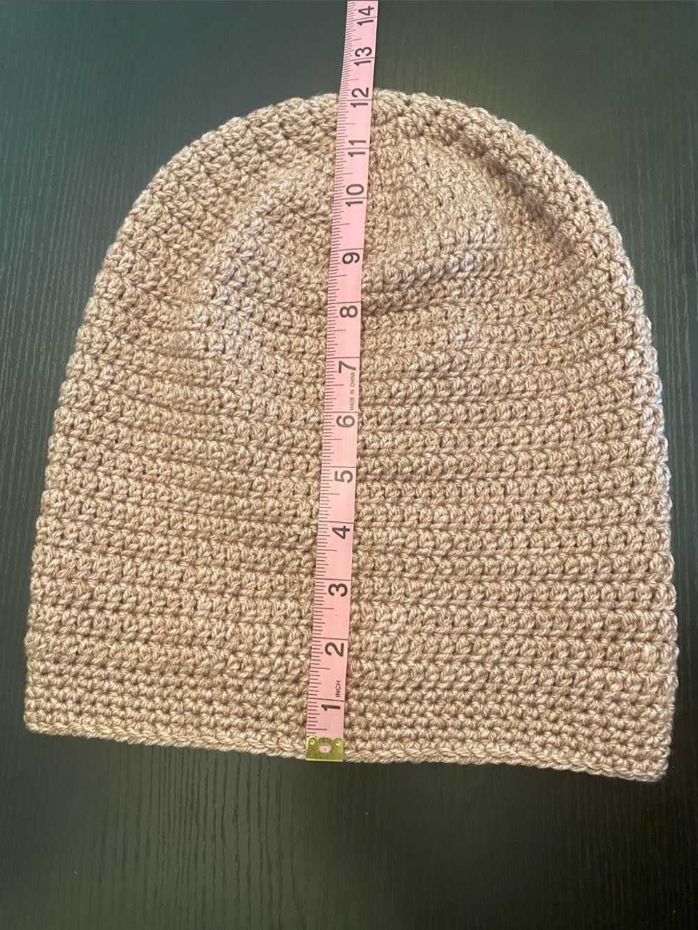 Women's Crochet Slouch Beanie - Blush Pink - Picture 5 of 8